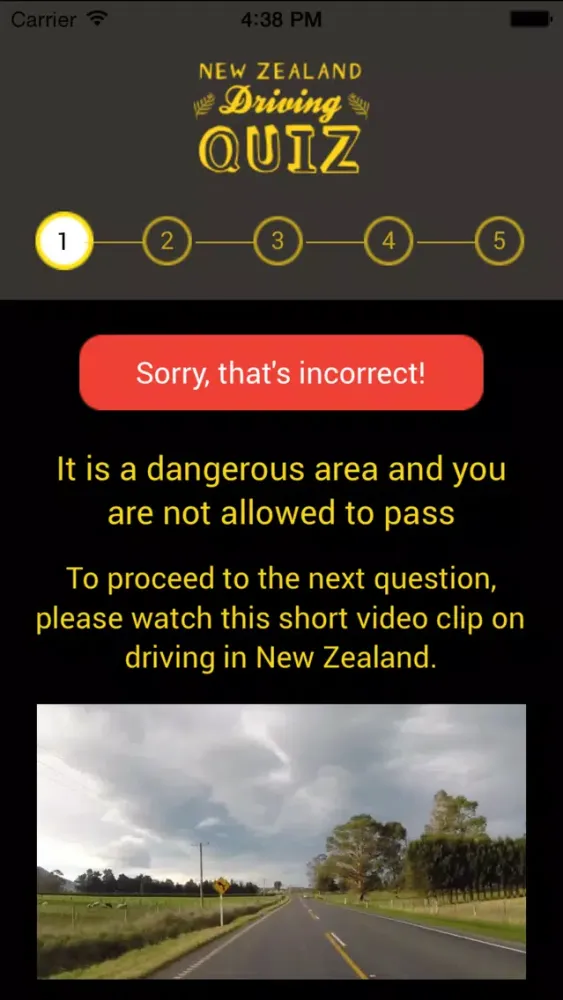 Zrzuty ekranu NZ Driving Quiz