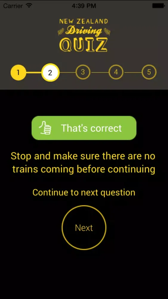 Zrzuty ekranu NZ Driving Quiz