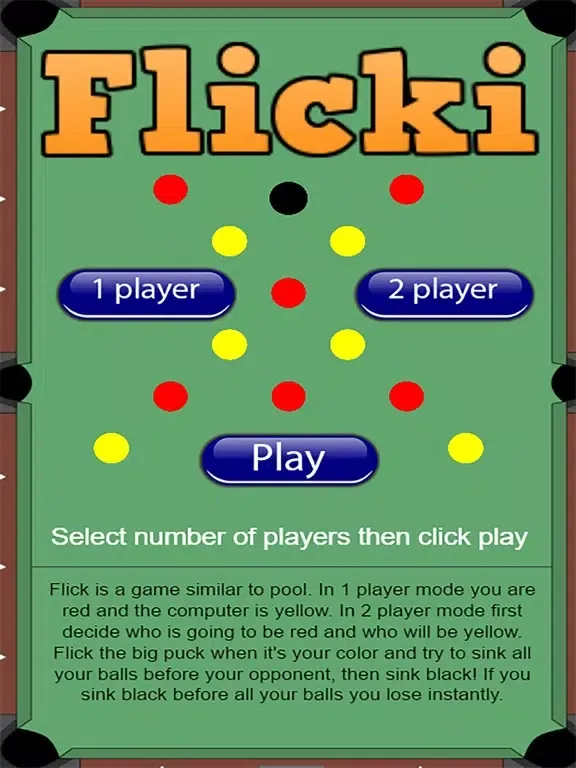 Flicki : 2 Player Pool and Carrom Style Game iPad  Screenshots
