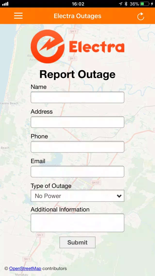 Electra Customer Outages Screenshots