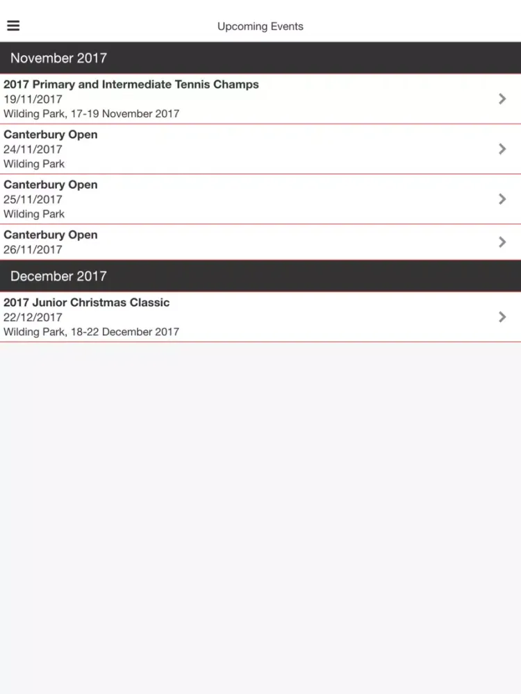 Tennis Canterbury iPad  Screenshots