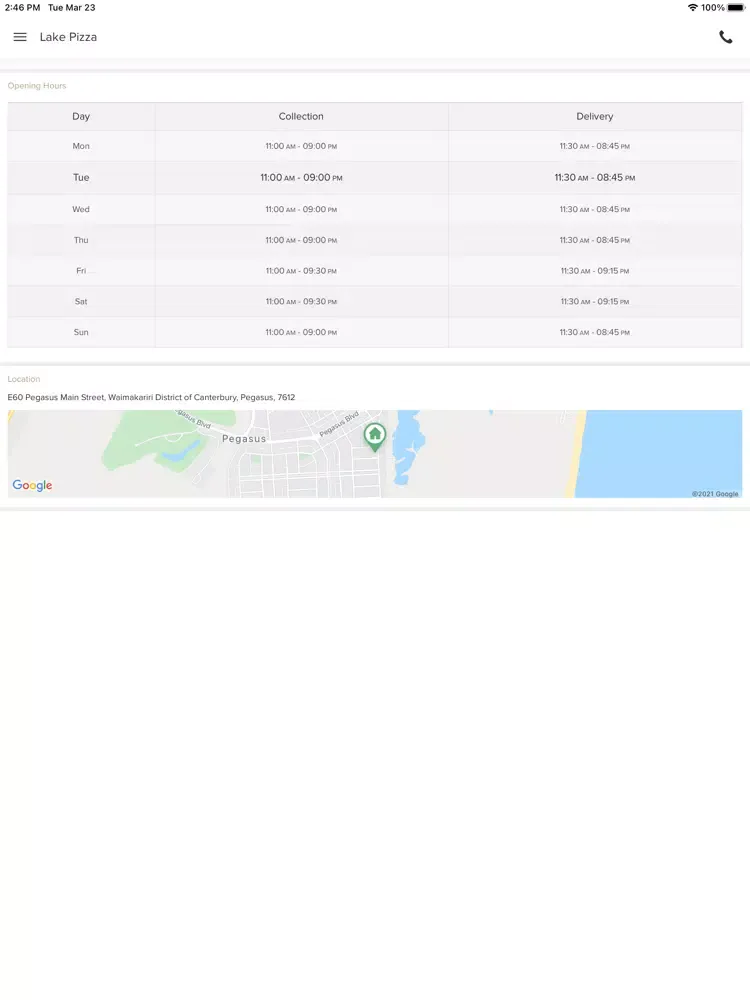 Lake Pizza Pegasus, iPad  Screenshots