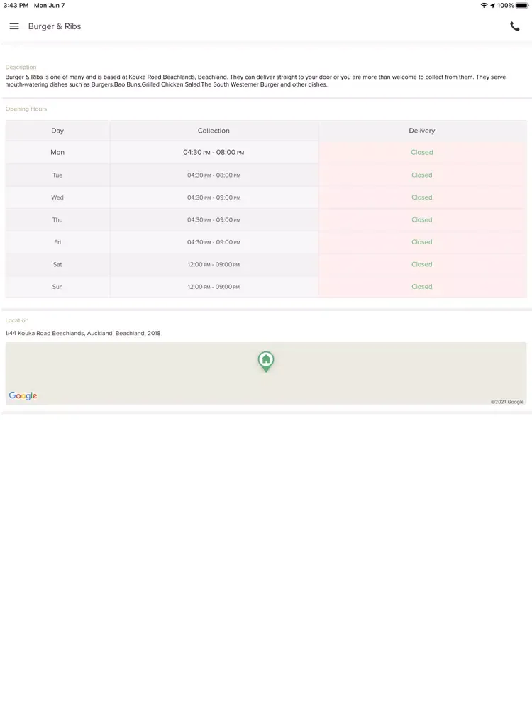 Ảnh chụp màn hình của Burger Ribs iPad 