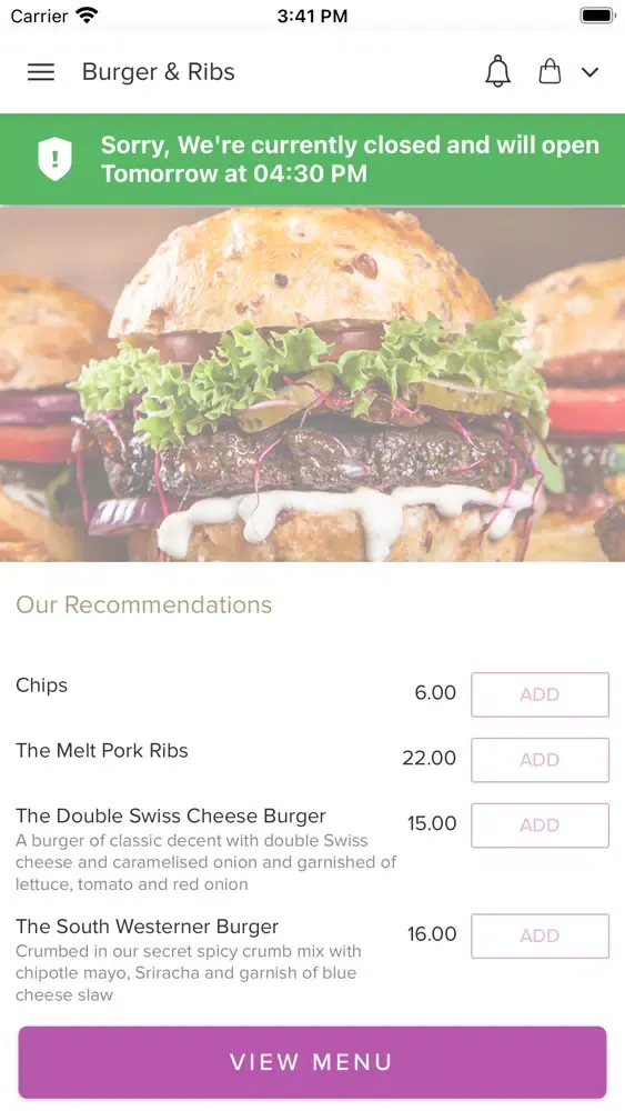 Ảnh chụp màn hình của Burger Ribs