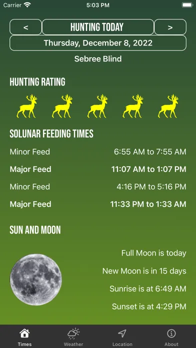 Solunar Best Hunting Times स्क्रीनशॉट