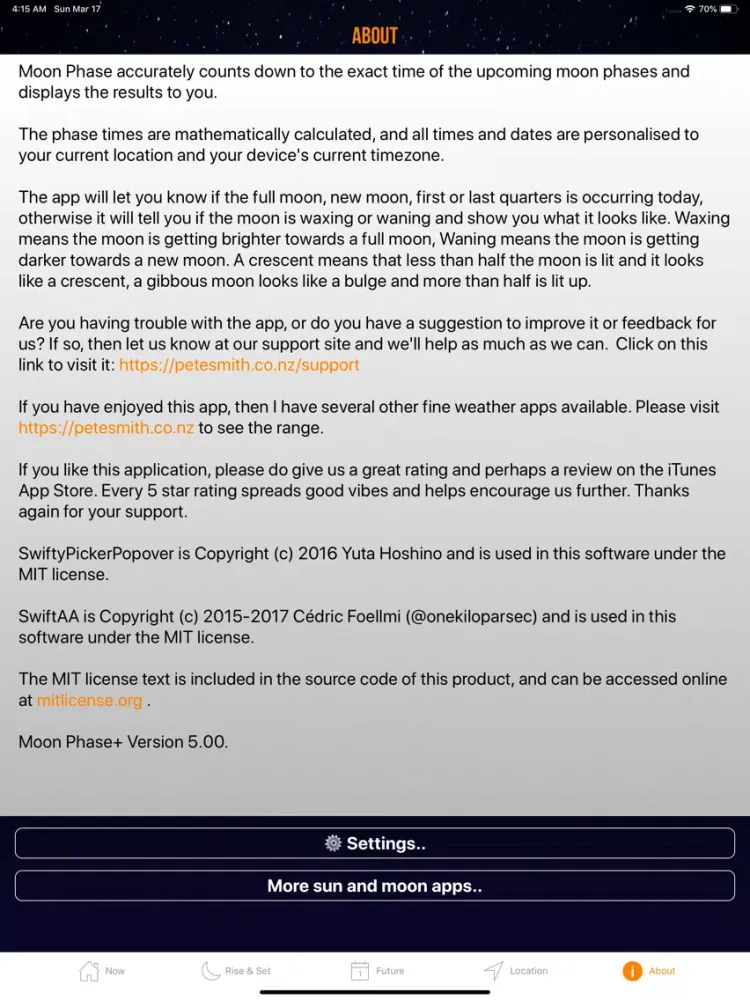 Moon Phase Plus Professional iPad  سکرین شاٹس