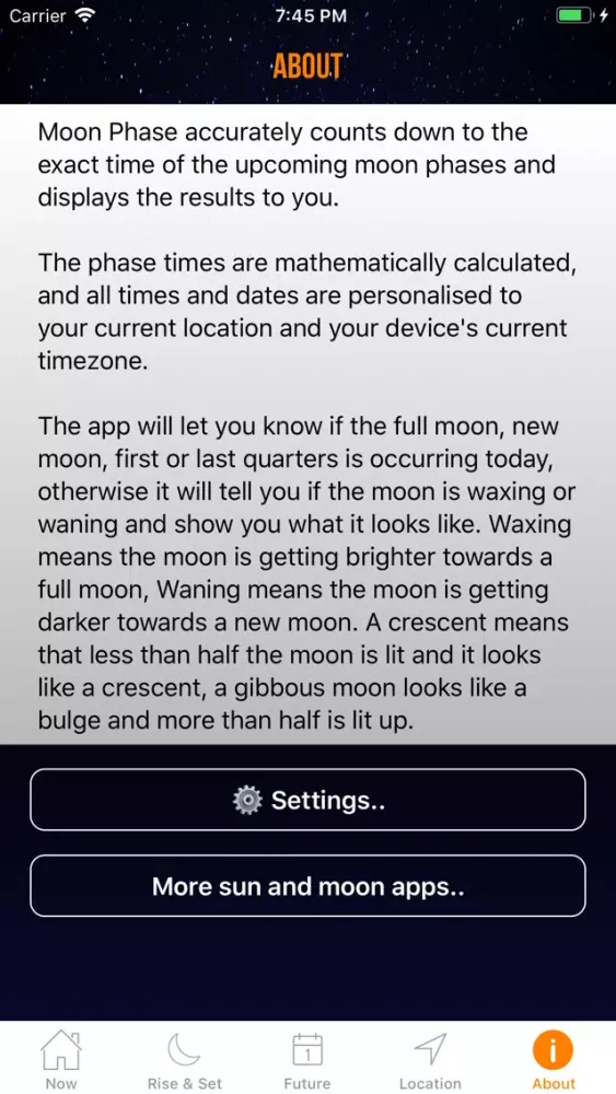 Moon Phase Plus Professional سکرین شاٹس