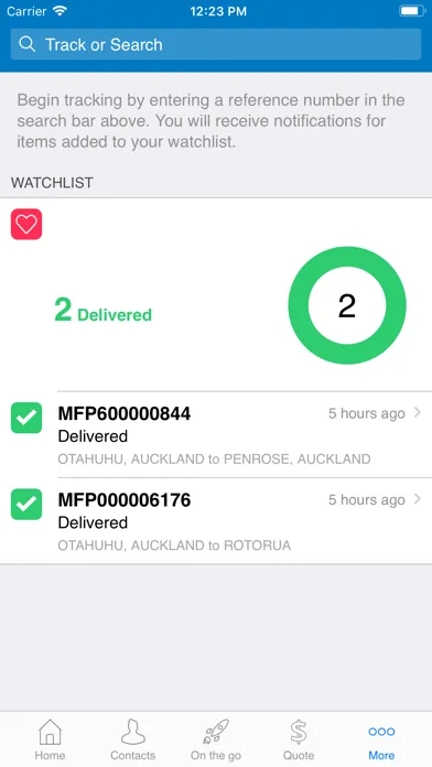 Capturas de tela do Mainfreight