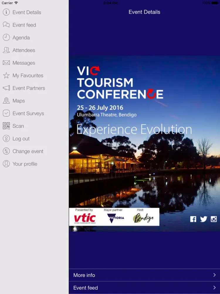 VTIC Events App iPad  स्क्रीनशॉट