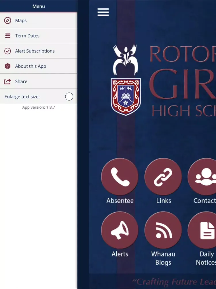 ภาพหน้าจอของ Rotorua Girls High School iPad 