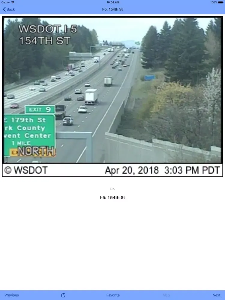 Tangkapan skrin Seattle Traffic Cam iPad 