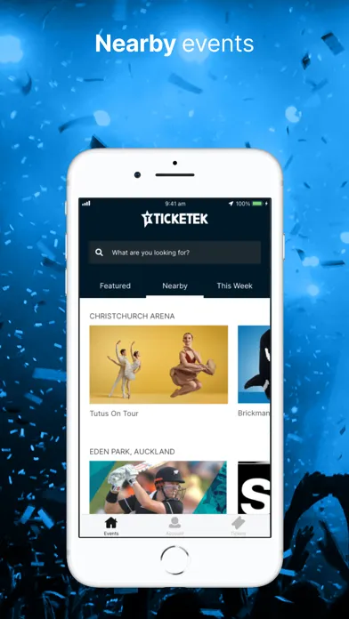 Screenshot di Ticketek NZ