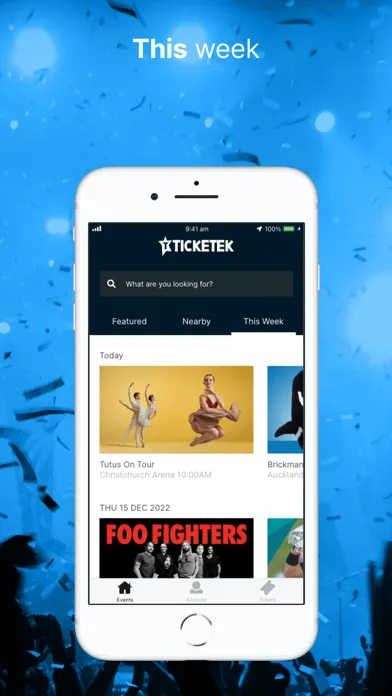 Screenshot di Ticketek NZ