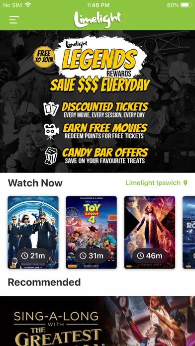 Tangkapan skrin Limelight Cinemas
