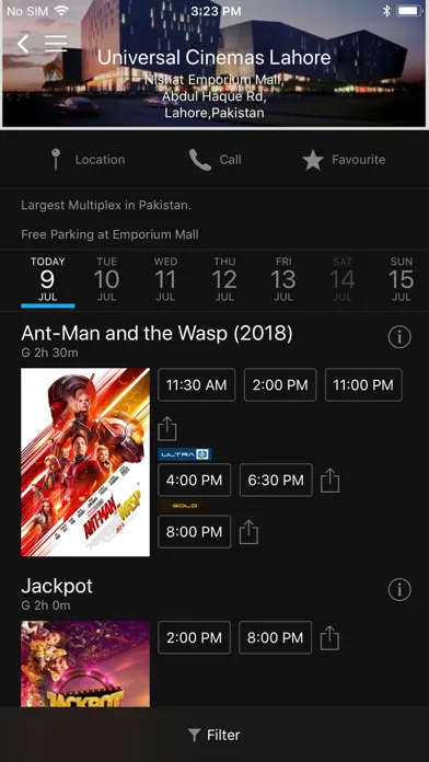 Universal Cinemas 스크린샷
