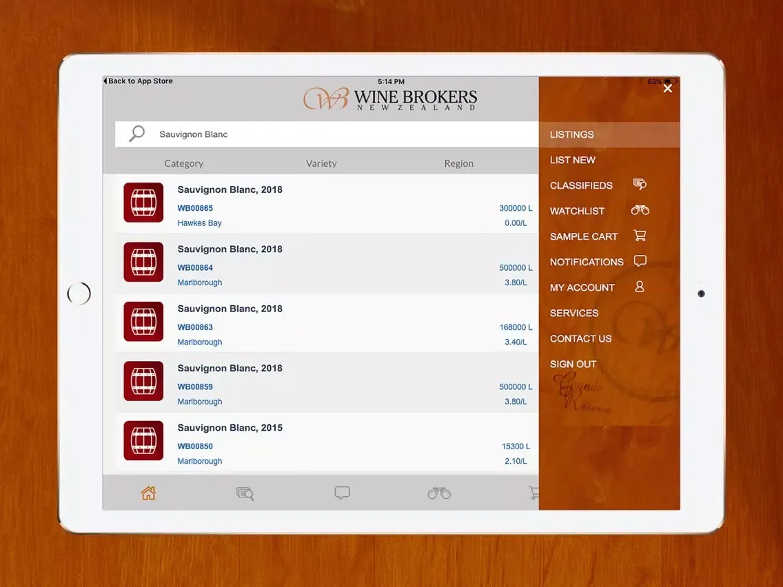 Wine Brokers New Zealand iPad 应用截图