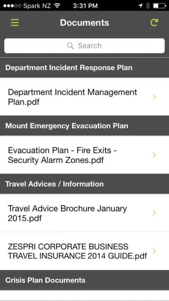 Zespri Crisis Management スクリーンショット