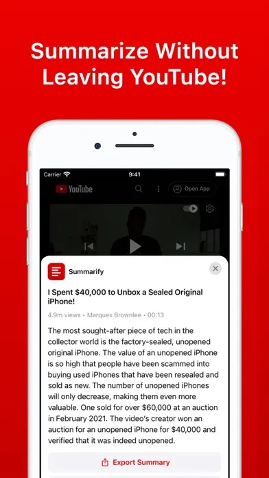 Summarify: AI For YouTube Ekran Görüntüleri