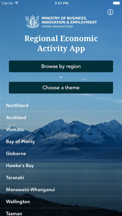 ภาพหน้าจอของ NZ Regions