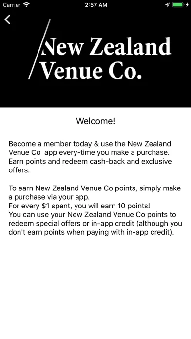 Capturas de tela do New Zealand Venue Co