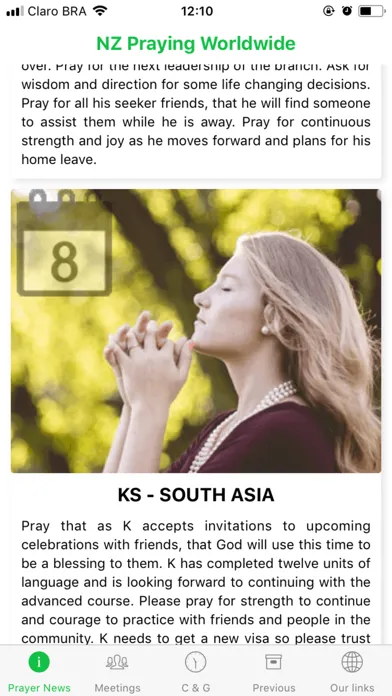WEC NZ Prayer App スクリーンショット