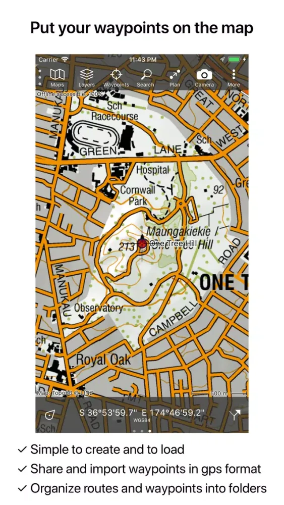Capturas de pantalla de Topo GPS New Zealand