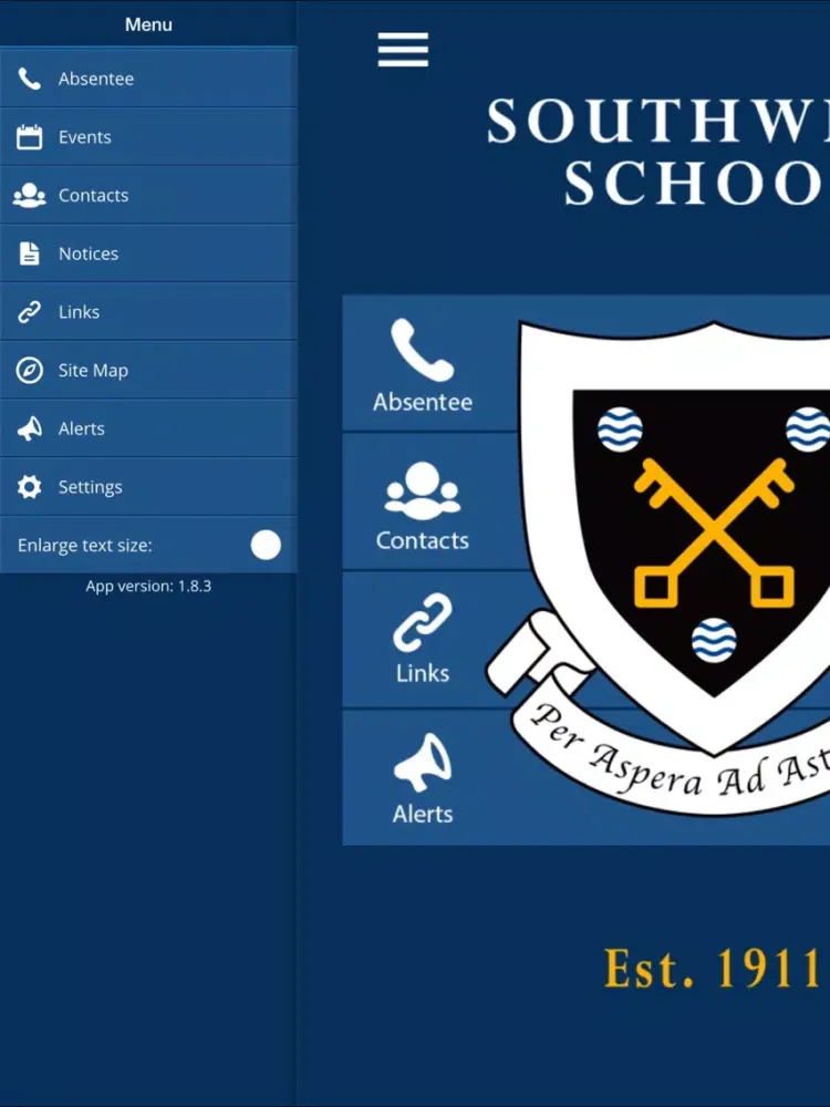 Zrzuty ekranu Southwell School iPad 