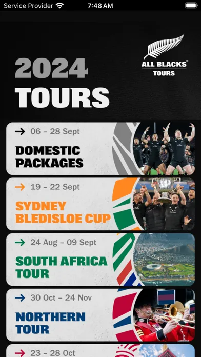 All Blacks Tours Screenshots