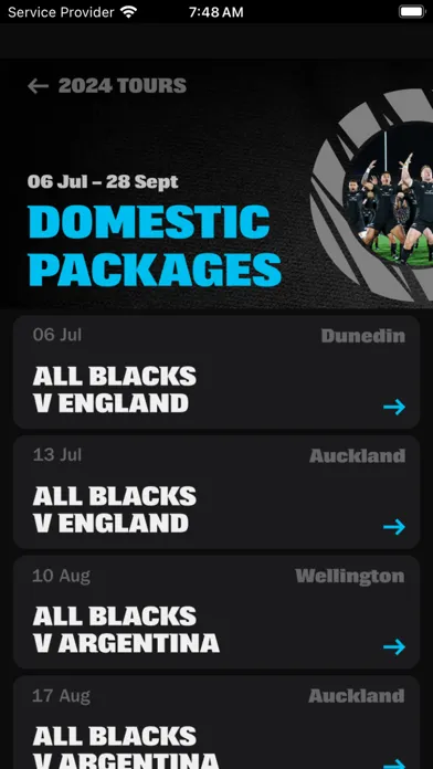 All Blacks Tours Screenshots