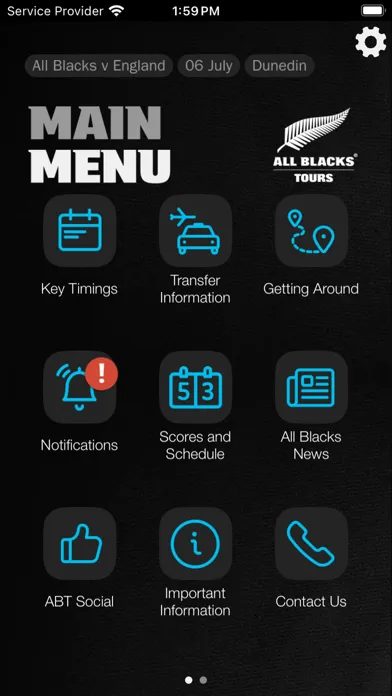 All Blacks Tours Screenshots