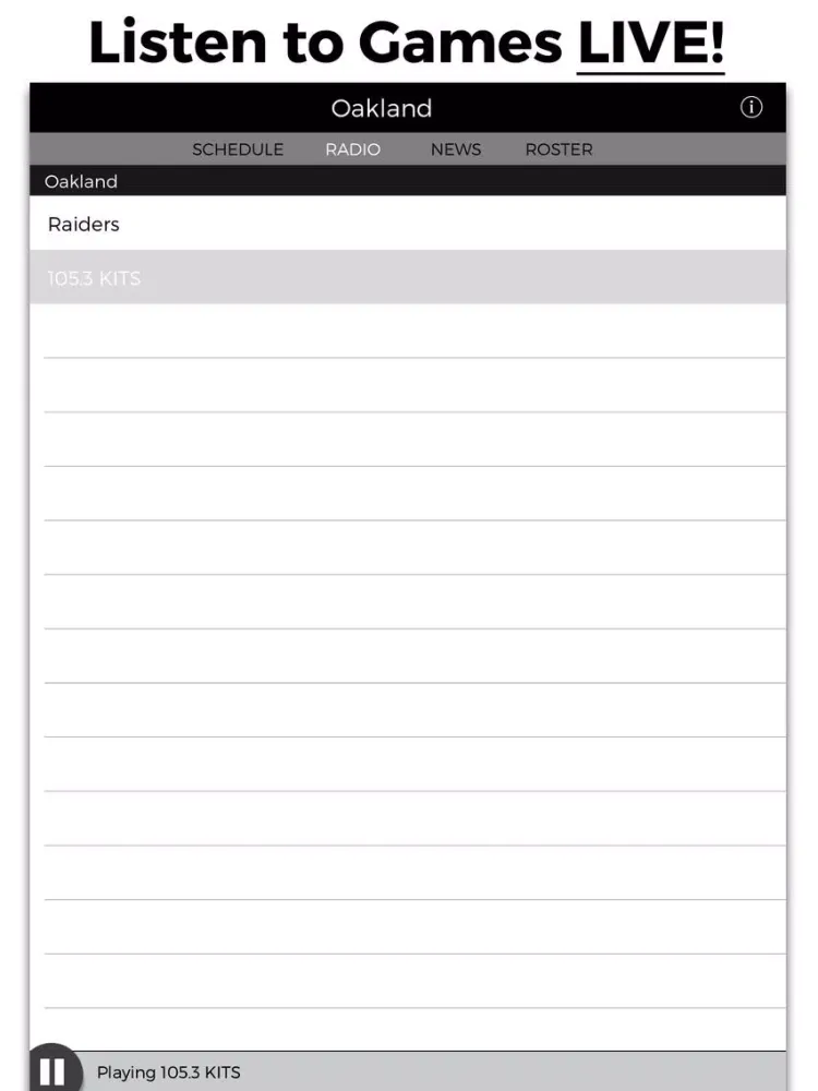 Capturas de tela do Oakland Football Radio & Live Scores iPad 