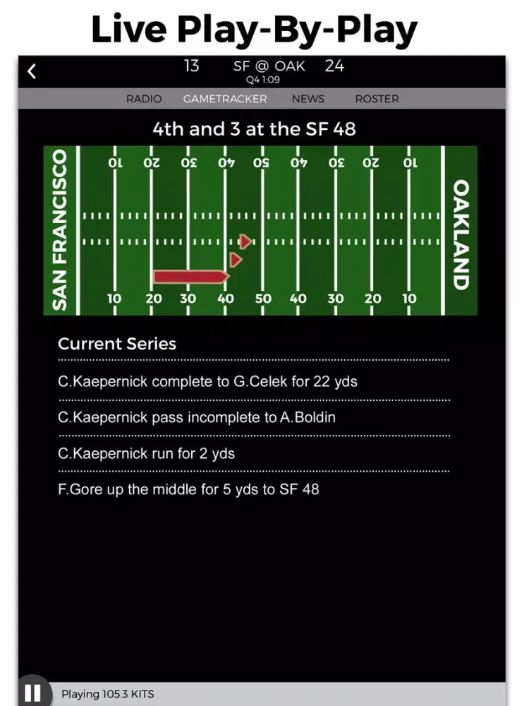 Capturas de tela do Oakland Football Radio & Live Scores iPad 