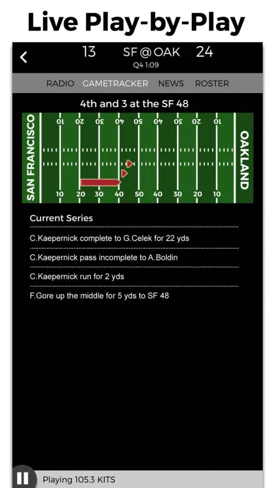 Capturas de tela do Oakland Football Radio & Live Scores