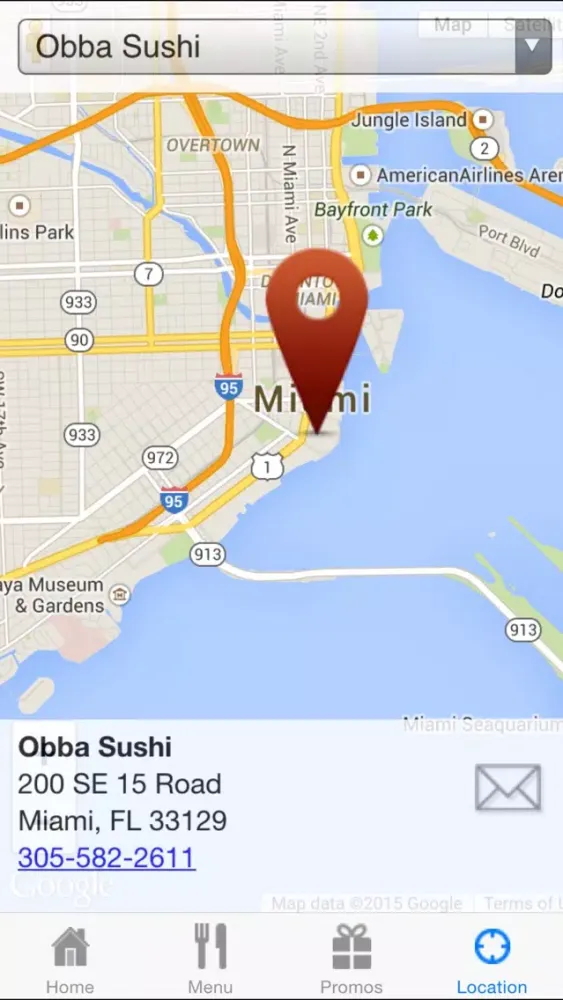 Tangkapan layar OBBA Sushi