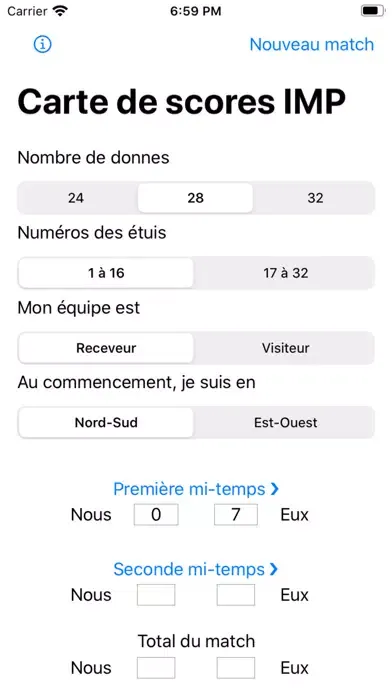 Capturas de pantalla de IMP Scoring Card