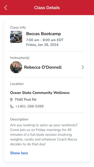 Capturas de tela do Ocean State Community Wellness