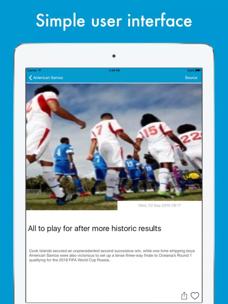 تصاویر Football News - Oceania Edition iPad 