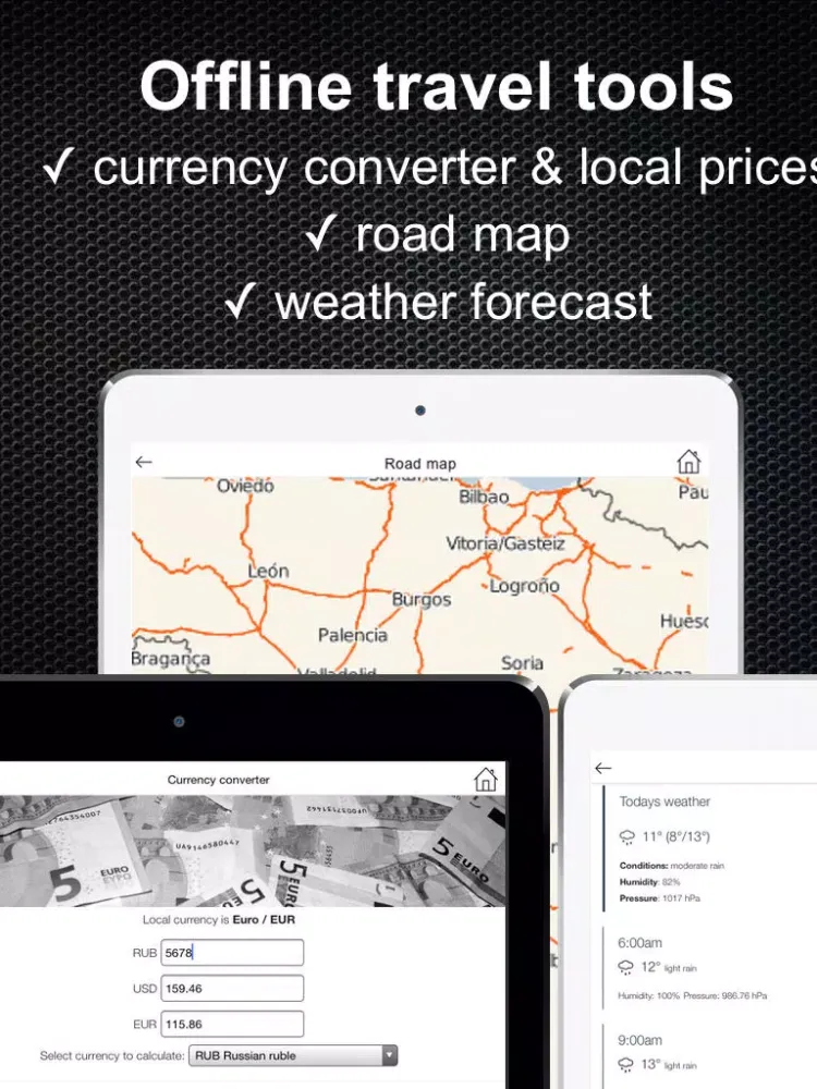 Spain offline Travel Guide & Map. City tours: Barcelona,Madrid,Majorca,Tenerife iPad 应用截图