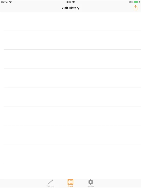 ภาพหน้าจอของ Visit Log iPad 