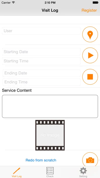 ภาพหน้าจอของ Visit Log