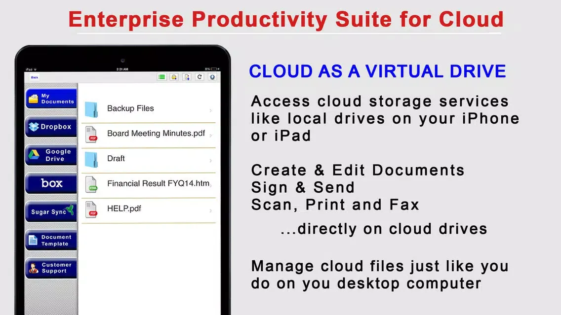 Zrzuty ekranu Enterprise Productivity Suite for Cloud