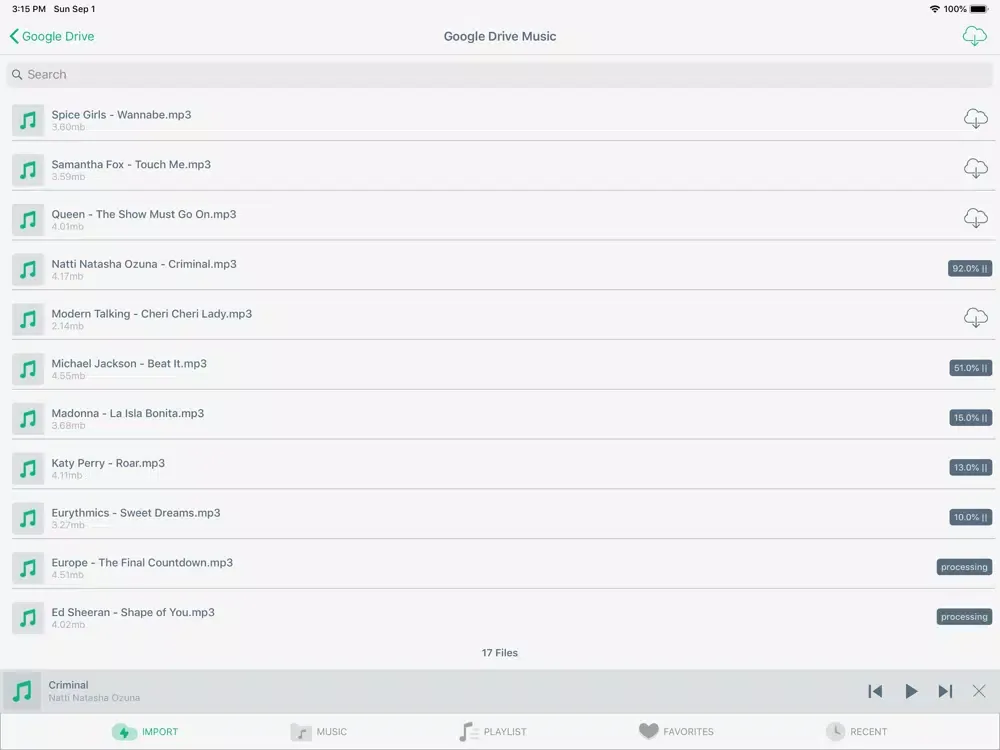 Capturas de pantalla de TOM Offline Music Cloud Player iPad 
