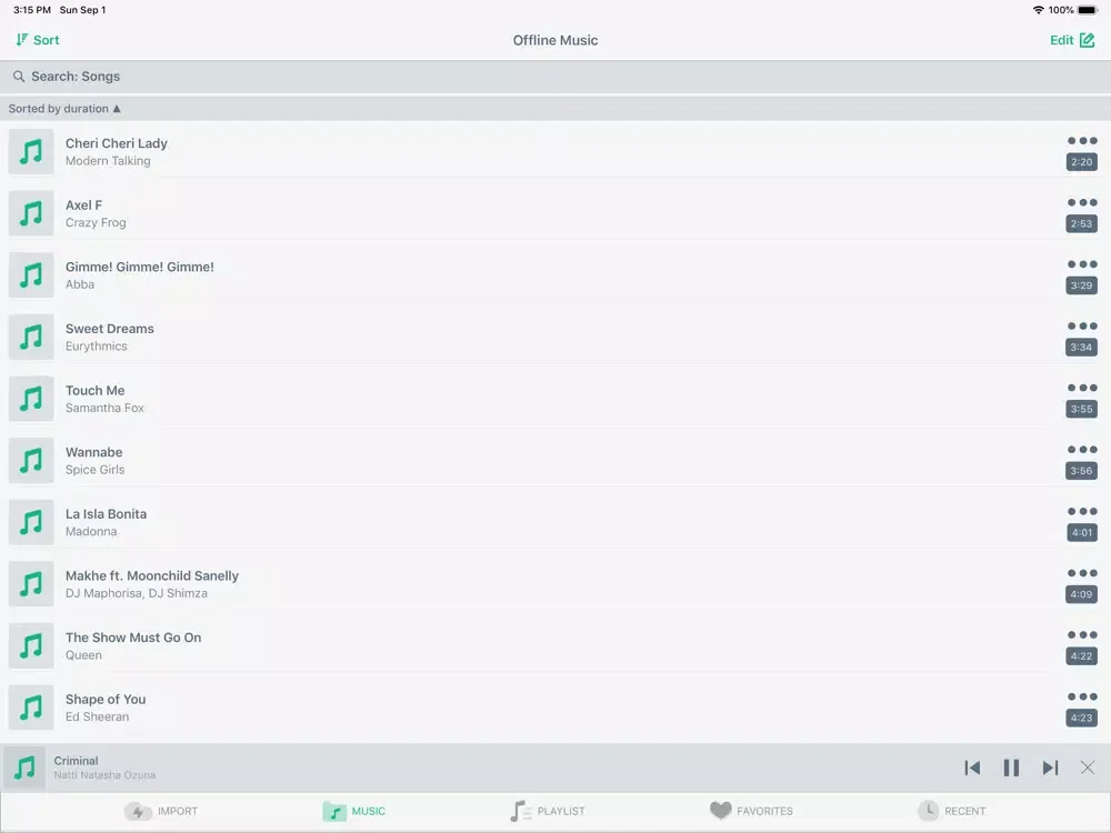 Capturas de pantalla de TOM Offline Music Cloud Player iPad 