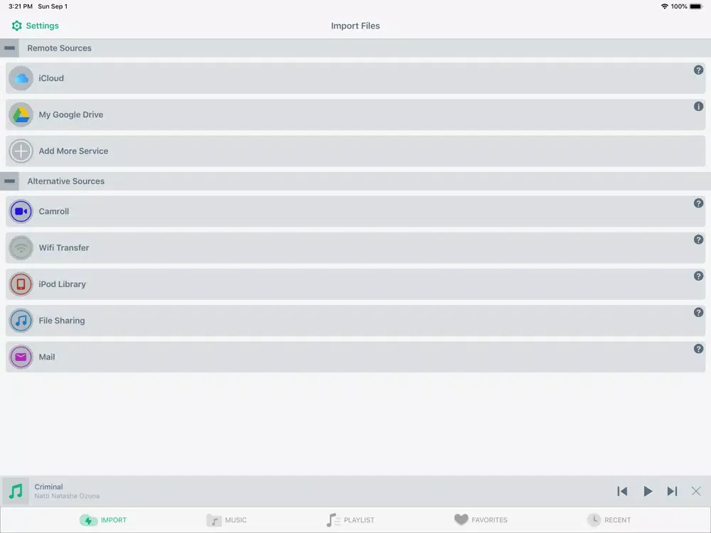 Capturas de pantalla de TOM Offline Music Cloud Player iPad 