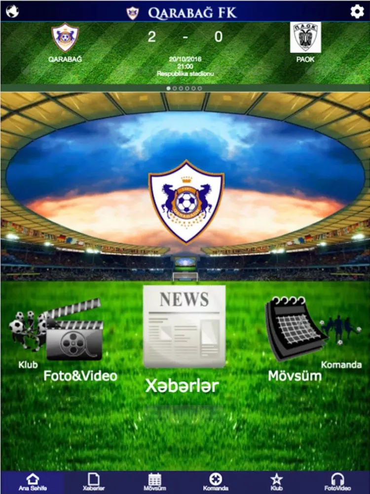 Qarabağ FK iPad  سکرین شاٹس