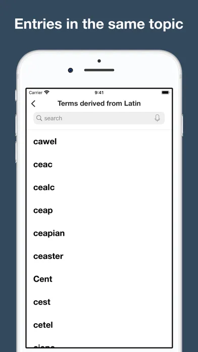 Capturas de tela do Old English Etymology