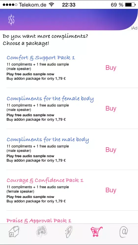 Compliments Machine Screenshots
