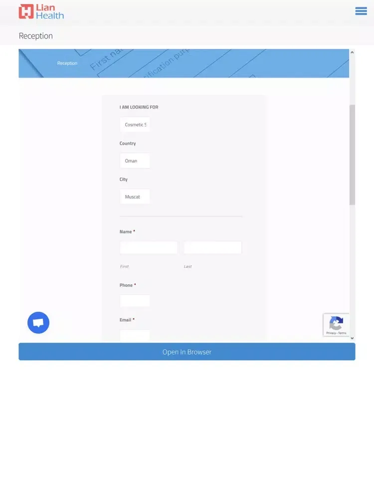 Tangkapan skrin Lian Health iPad 
