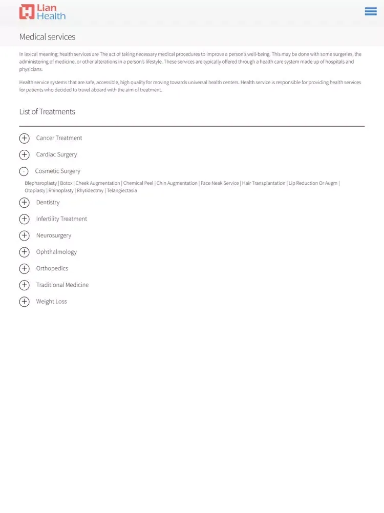 Tangkapan skrin Lian Health iPad 