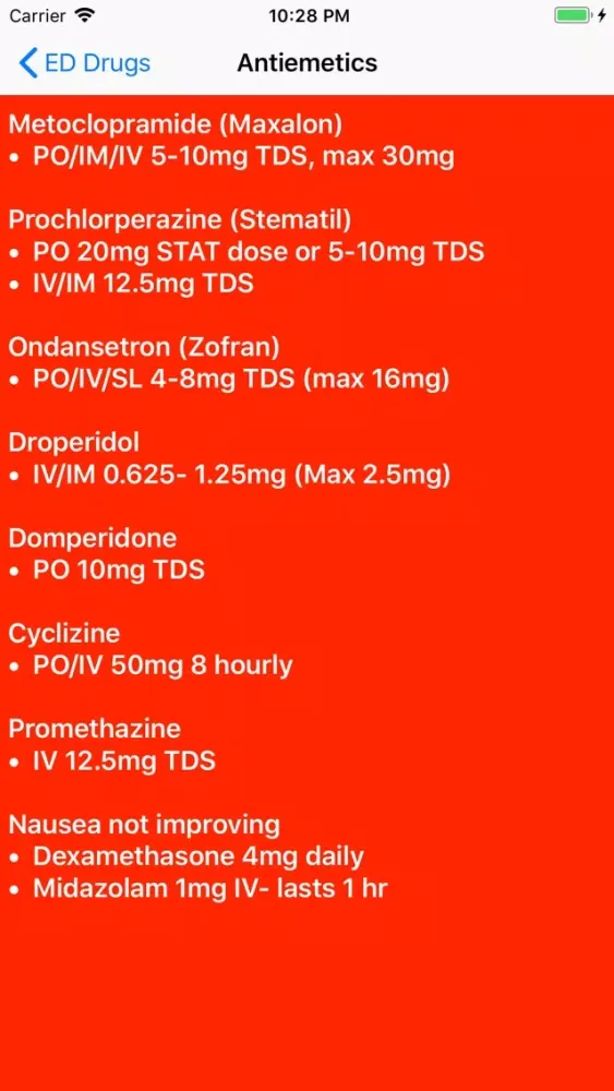 Capturas de tela do ED Drugs